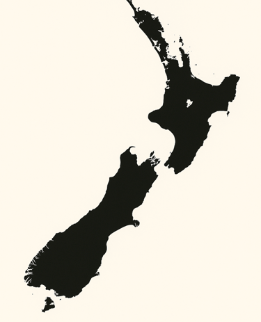 Map of Aotearoa, New Zealand