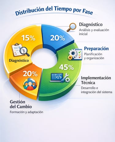 fases implementacion transformacion digital porcentaje tiempo duracion
