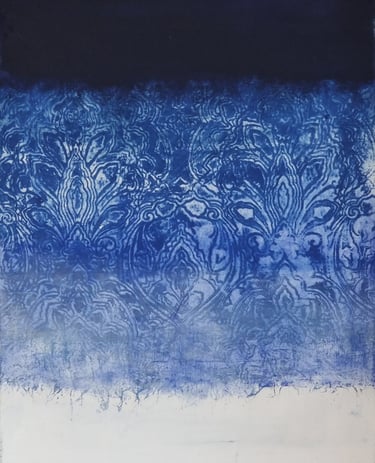 tableau représentant un dégradé de bleu évoquant les profondeurs marines