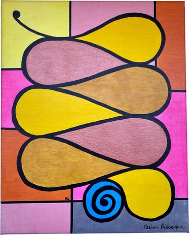 Toile tableau lampe Ligne couleurs maxime Risbourque