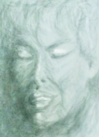 Crtež lica. Svetla boja, blage senke, utisak lakoće koji ilustruje element VAZDUH.