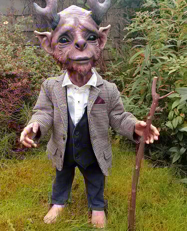 Full-body fantasy character sculpture produced through custom 3D sculptural services