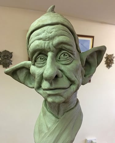 Fantasy gnome character bust sculpted using professional 3D sculptural services