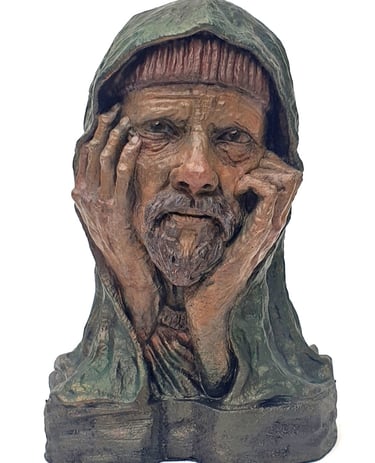 Expressive character bust created using professional 3D sculptural services