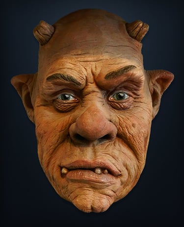 Fantasy troll character head sculpt produced with detailed 3D sculptural services