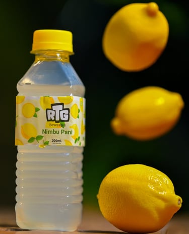 a bottle of water with lemonade and lemonade