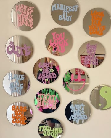 UV DTF stickers on decorative mirrors