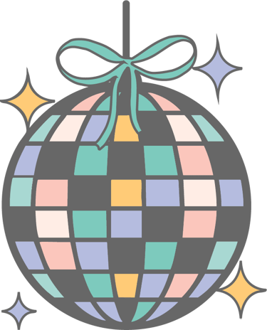 colorful disco ball graphic