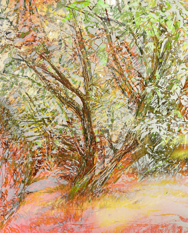 Digital collage - Little Oak layered
