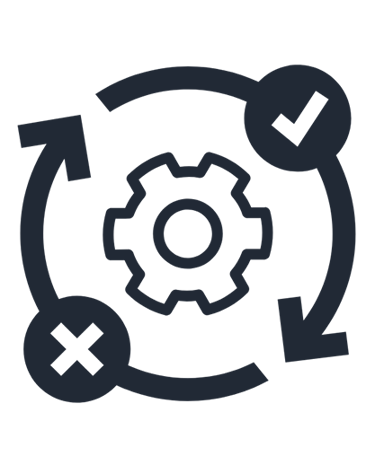 An dark icon with transparent background representing testing