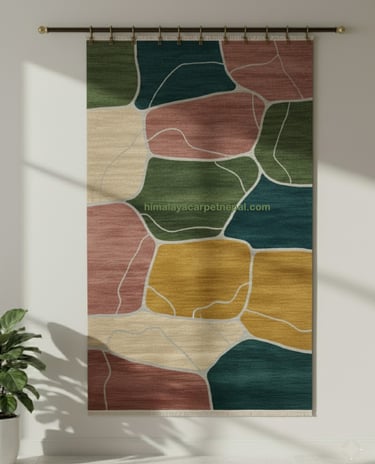 Custom bespoke handmade rugs crafted in Nepal- contemporary wall-hanging- Himalaya Carpet Industries