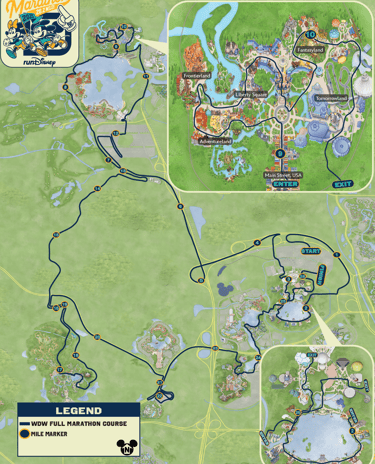 2025 runDisney Walt Disney World Marathon Weekend Marathon Course Map
