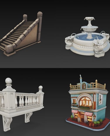Coleccion y Catalogo de Modelos 3d de Accesorios para maquetas listos para descargar e imprimir 