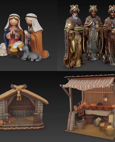 Coleccion y Catalogo de Modelos 3d sobre Belenes y Navidad listos para descargar e imprimir 