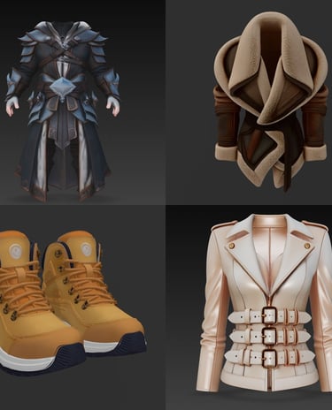 Catalogo y Coleccion de Ropa y Zapatos 3d y STL