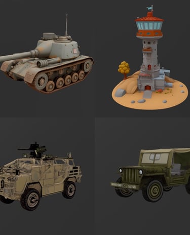 Coleccion y Catalogo de Modelos 3d del mundo militar listos para descargar e imprimir 