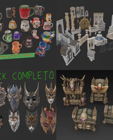 Coleccion de packs de modelos 3d listos para descargar e Imprimir