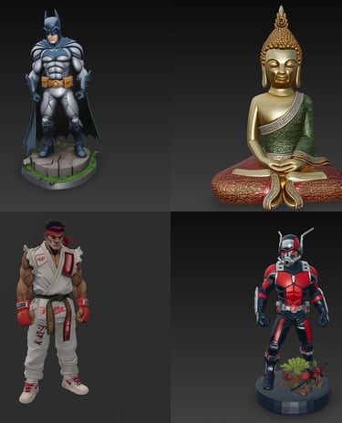 Figuras coleccionables y personajes de acción en modelos 3D STL para impresión