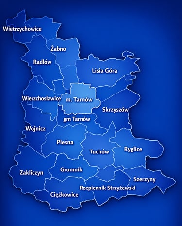 mapa powiat tarnowski