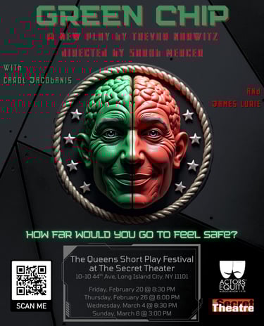 Theatrical poster of a play called Green Chip