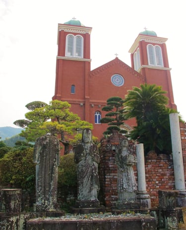 Urakami Cathedral in Nagasaki rebuilt after World War II