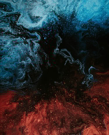 Abstract image using blue, black and red