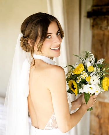 Smiling bride — editorial fine art wedding photographer South of France