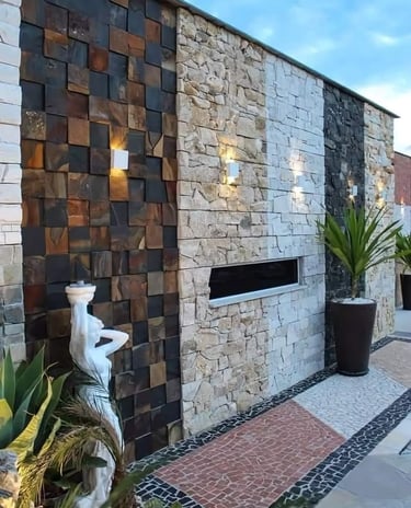 taş ev dış cephe dekorasyon uygulaması