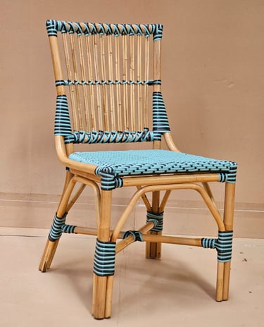 Dinning chair with rattan frame and rattan peel synthetic regular order