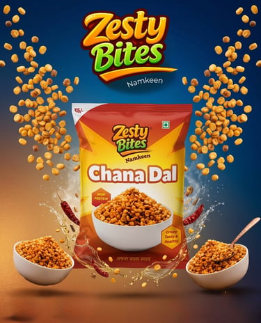 Zesty Bites Chana Dal Namkeen packet 