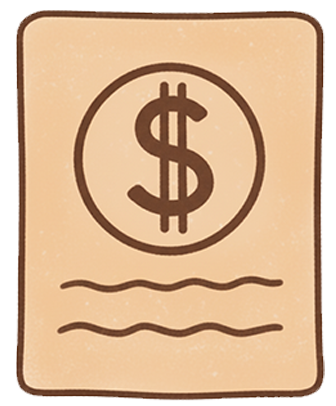a bill wit a dollar sign
