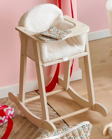 chaise a bascule pour poupon en sherpa