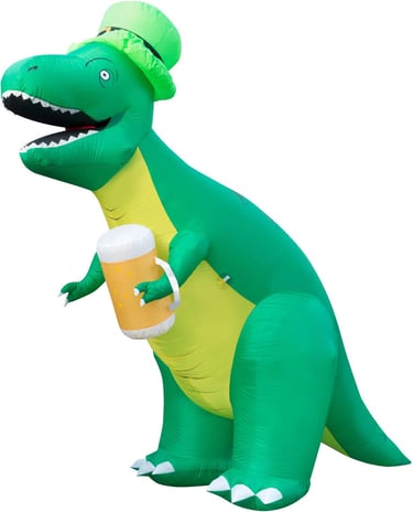 Inflatable dinosaur leprechaun