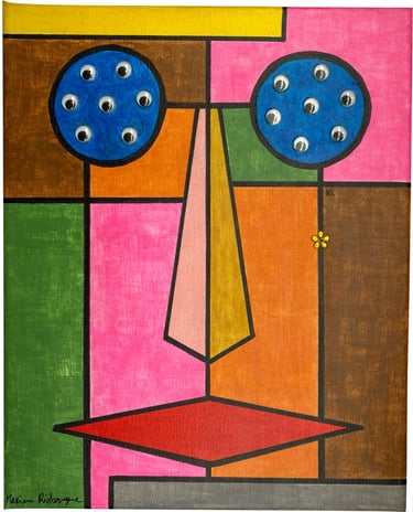 Toile tableau lampe Ligne couleurs maxime Risbourque