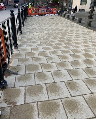 patio, paving slabs, path works