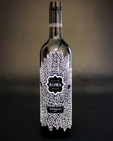 Wine bottle on dark background