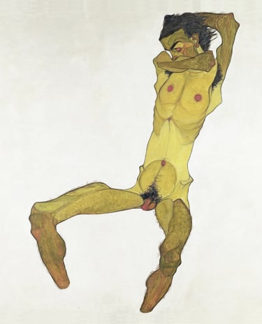 Egon Schiele, Seated Male Nude (Self-Portrait), 1910