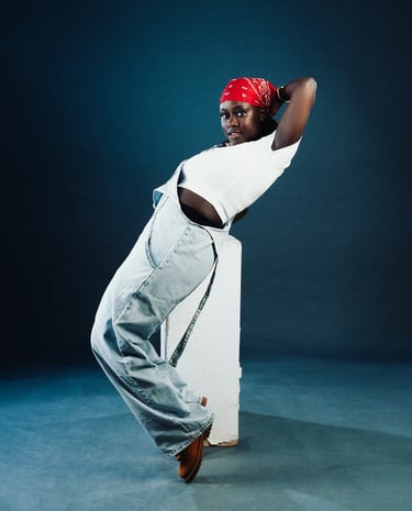 Rosa, Afrofusion beginner and kids dance classes teacher at TheOne Studios in Nairobi, posing