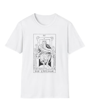 black and white the emperor tarot t-shirt