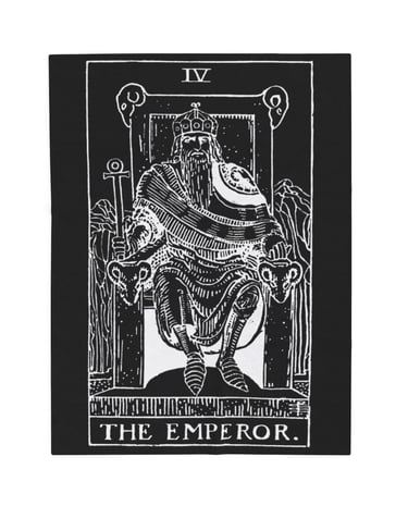 black and white the emperor tarot blanket