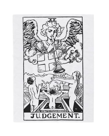 black and white judgement tarot blanket