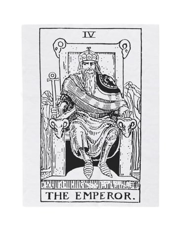 black and white the emperor tarot blanket