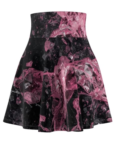 pink black crystal skater skirt