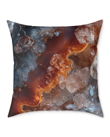 grey orange marble crystal cushion