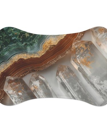 green brown clear crystal mat