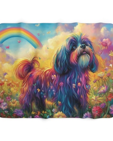 colorful dog blanket