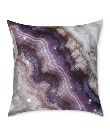 purple crystal agate cushion