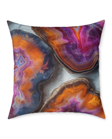 colorful agate crytal cushion