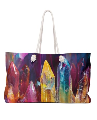 crystal weekender bag