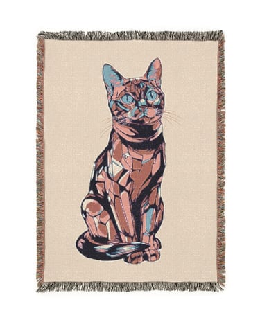 cat woven blanket